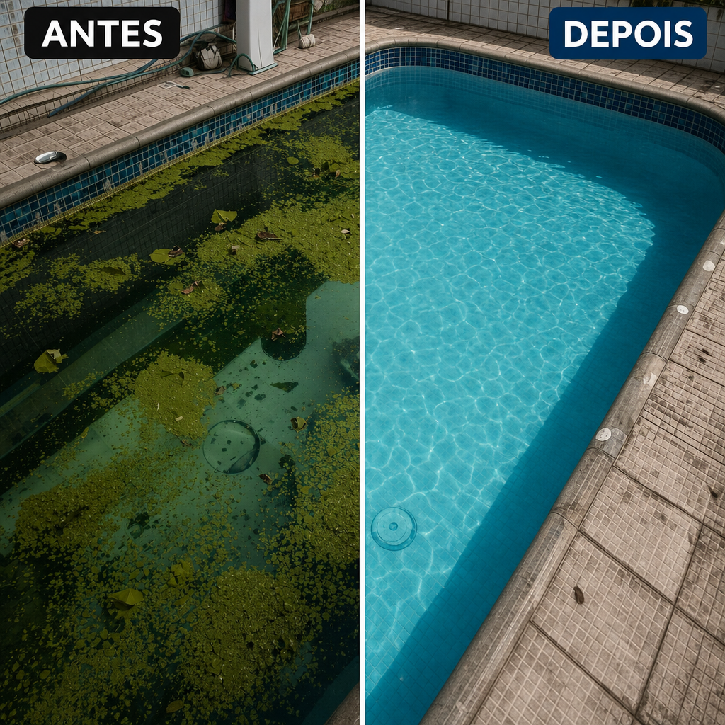 antes depois tratamento emergencial piscina sao paulo